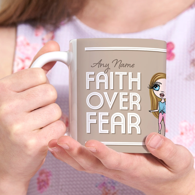 ClaireaBella Girls Personalised Faith Over Fear Mug - Image 3