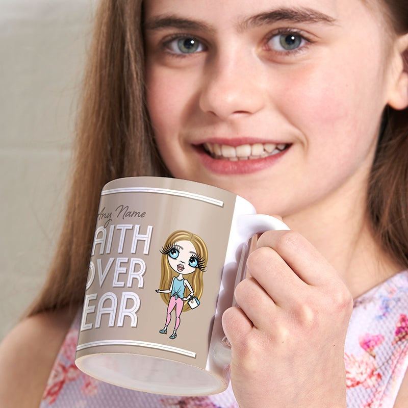 ClaireaBella Girls Personalised Faith Over Fear Mug - Image 4