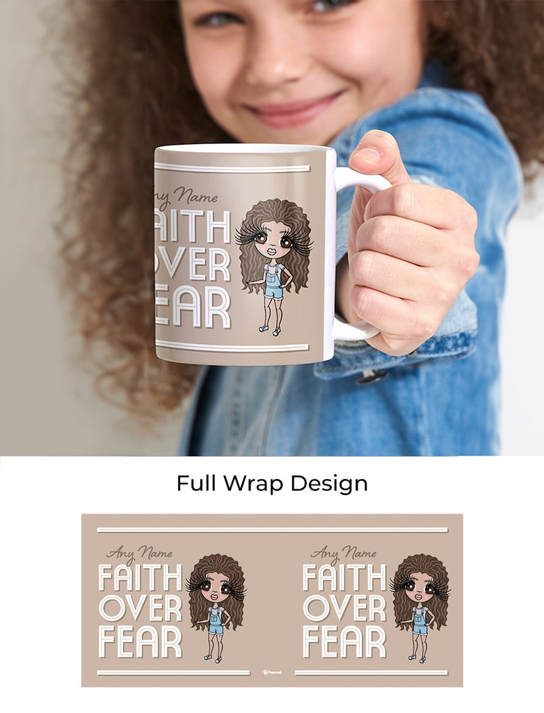 ClaireaBella Girls Personalised Faith Over Fear Mug - Image 2