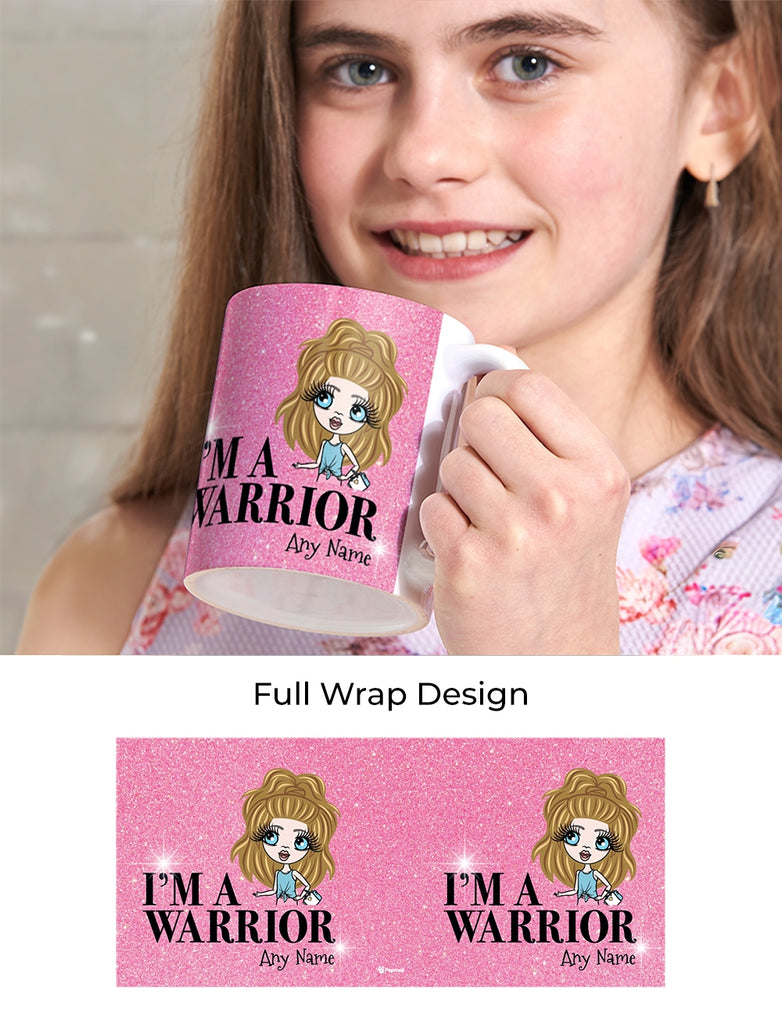 ClaireaBella Girls Personalised I'm A Warrior Mug - Image 2