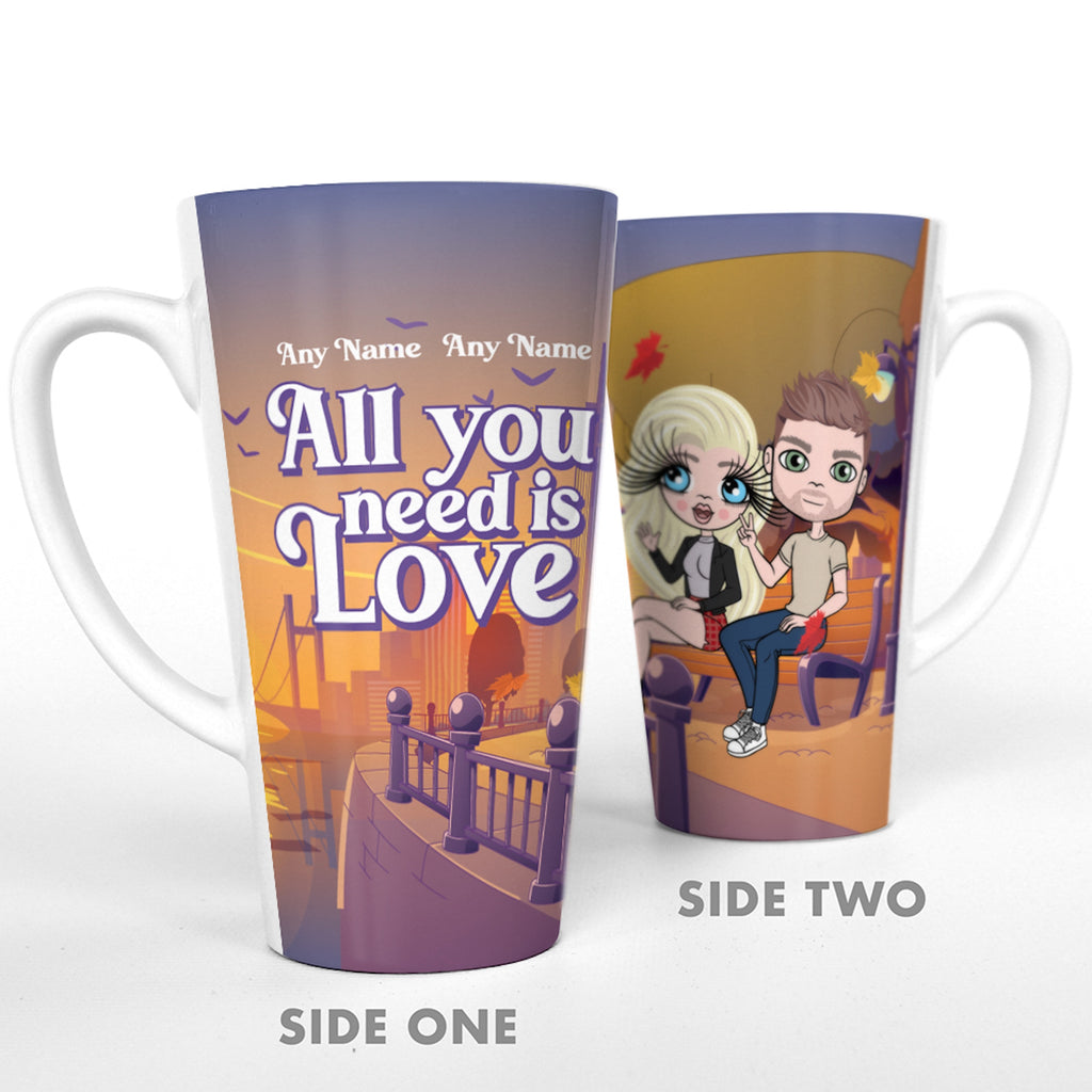 Multi Character Couples All You Need Is Love Latte Mug - Image 1