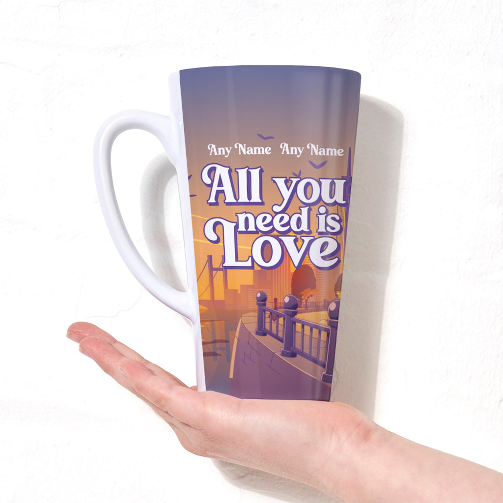 Multi Character Couples All You Need Is Love Latte Mug - Image 3