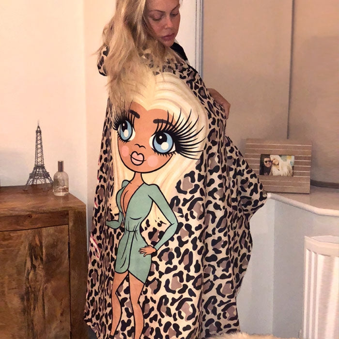 ClaireaBella Leopard Print Hooded Blanket - Image 9