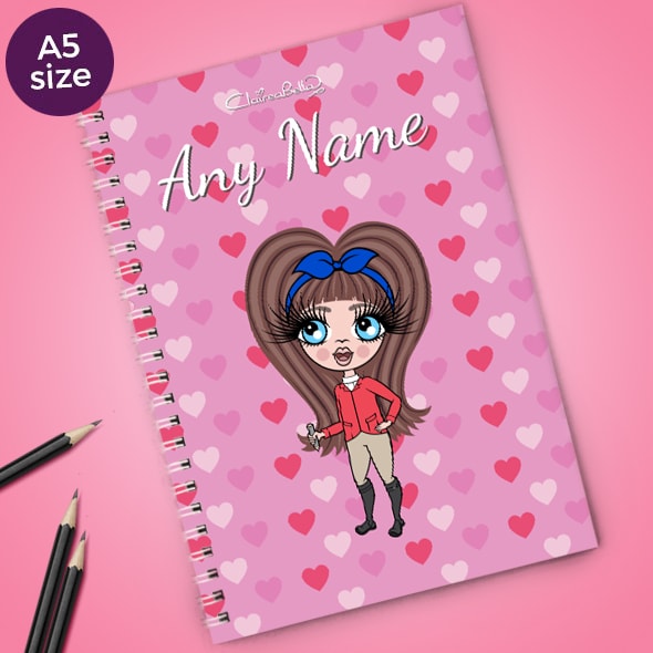 ClaireaBella Girls Heart Print A5 Softback Notebook - Image 1