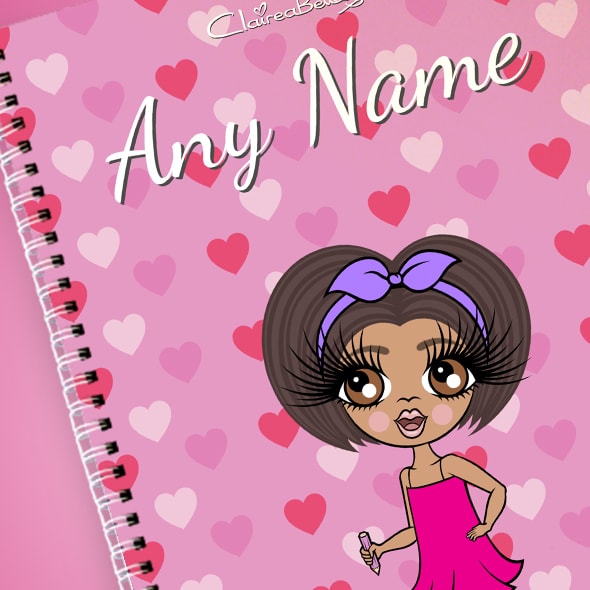 ClaireaBella Girls Heart Print A4 Softback Notebook - Image 2