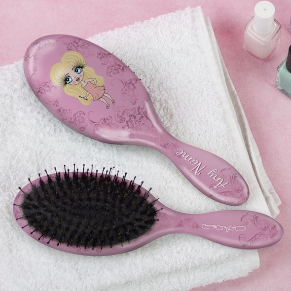 ClaireaBella Girls Vintage Pink Hair Brush - Image 1