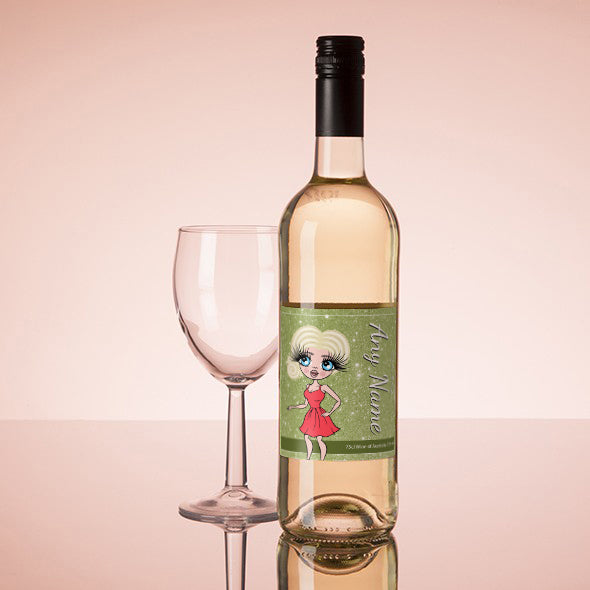 ClaireaBella Personalised White Wine - Glitter Effect - Image 1