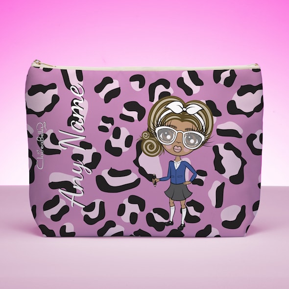 ClaireaBella Girls Lilac Leopard Wash Bag - Image 1