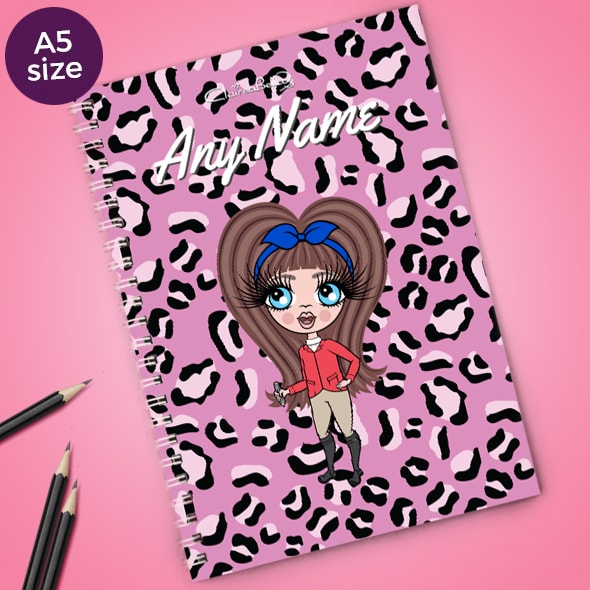 ClaireaBella Girls Lilac Leopard A5 Softback Notebook - Image 1