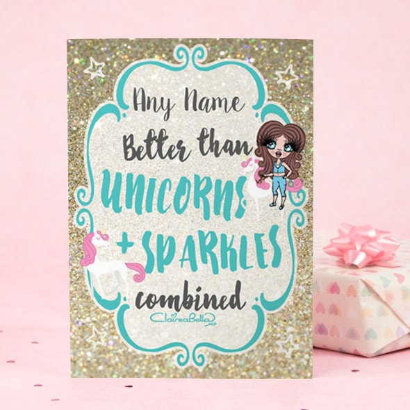 ClaireaBella Girls Greeting Card - Unicorn and Sparkle - Image 2