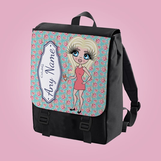ClaireaBella Rose Print Large Backpack - Image 1