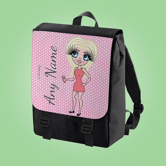 ClaireaBella Pink Polka Dot Large Backpack - Image 1