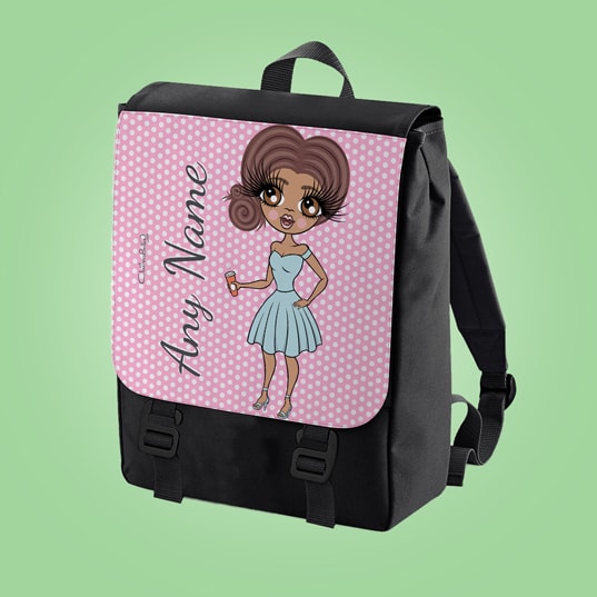 ClaireaBella Pink Polka Dot Large Backpack - Image 3