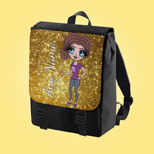 ClaireaBella Glitter Effect Print Large Backpack - Image 6