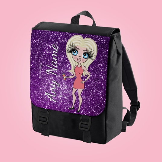 ClaireaBella Glitter Effect Print Large Backpack - Image 7