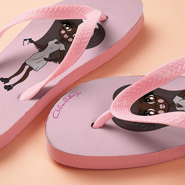 ClaireaBella Pastel Pink Flip Flops - Image 2