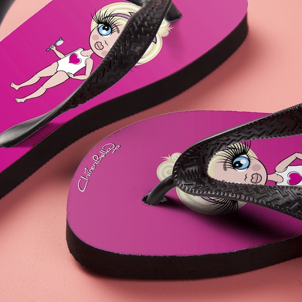 ClaireaBella Girls Hot Pink Flip Flops - Image 5