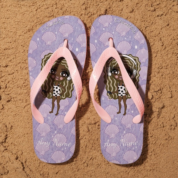 ClaireaBella Girls Sea Shells Flip Flops - Image 1