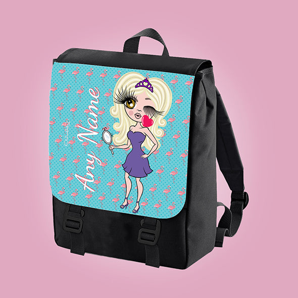 ClaireaBella Flamingo Print Large Backpack - Image 1