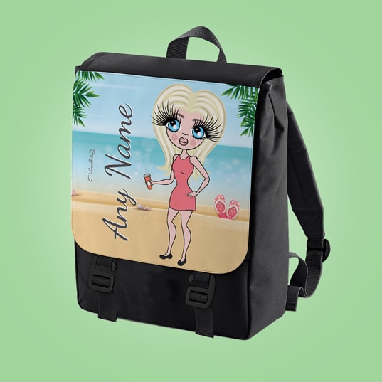 ClaireaBella Beach Print Large Backpack - Image 1