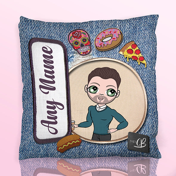 MrCB Denim Effect Square Cushion - Image 2