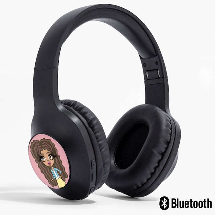 ClaireaBella Girls Pink Personalised Wireless Headphones - Image 1