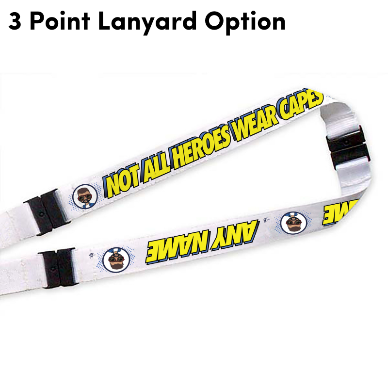 MrCB Personalised Not All Heroes Wear Capes Lanyard With Safety Release