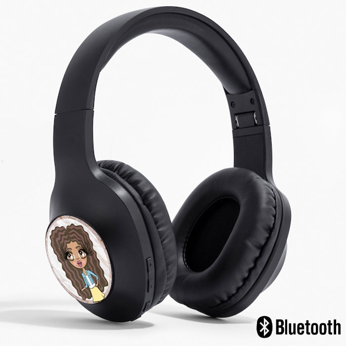 ClaireaBella Girls Gold Marble Personalised Wireless Headphones - Image 1