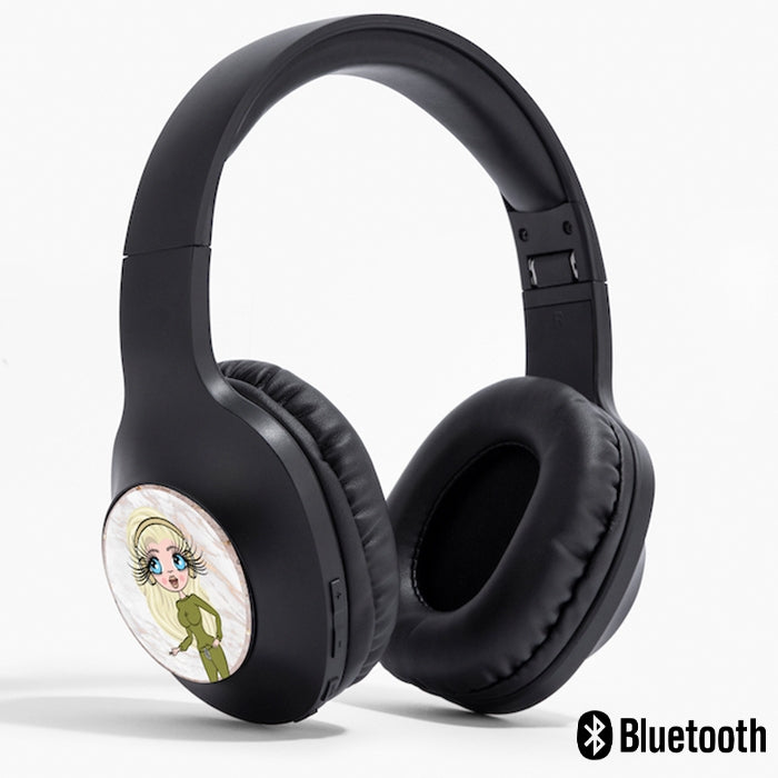 ClaireaBella Gold Marble Personalised Wireless Headphones - Image 1