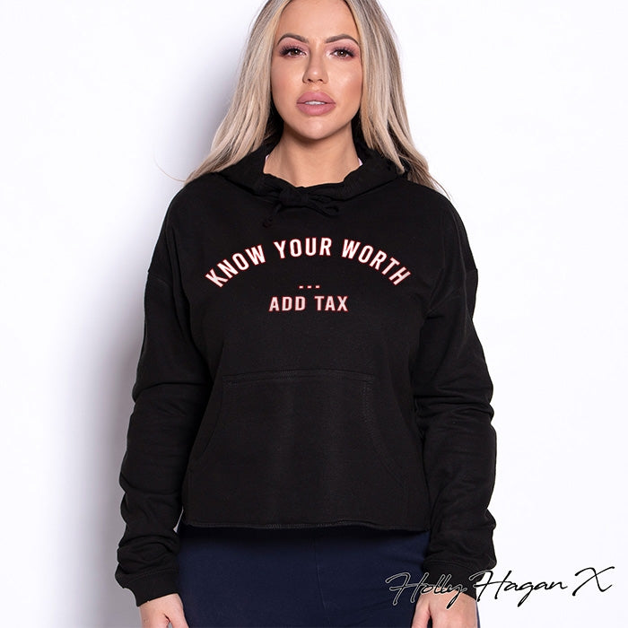 Holly Hagan X Know Your Worth Cropped Hoodie - Image 4