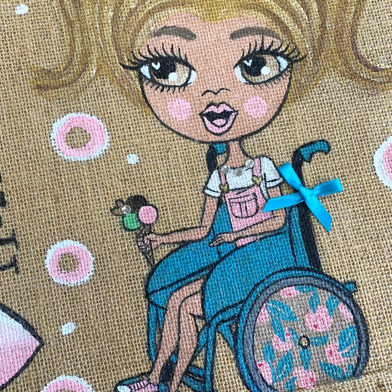ClaireaBella Girls Wheelchair Large Jute Bag - Image 3