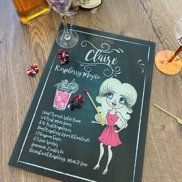 ClaireaBella Glass Chopping Board - Raspberry Mojito Recipe