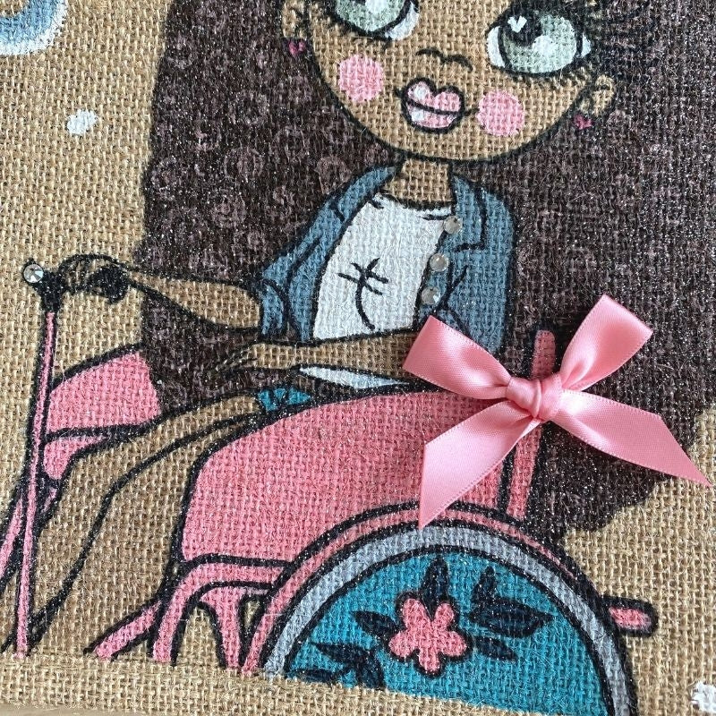 ClaireaBella Wheelchair Large Jute Bag - Image 3