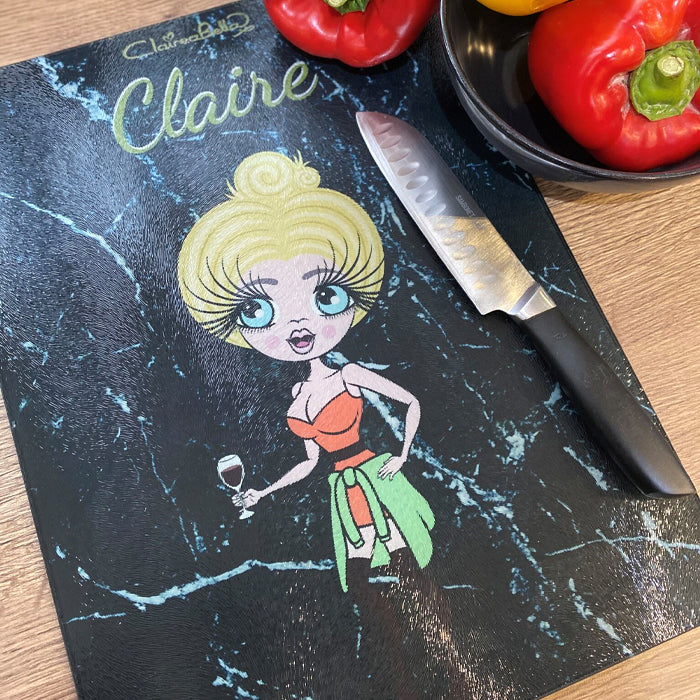 ClaireaBella Glass Chopping Board - Marble Effect