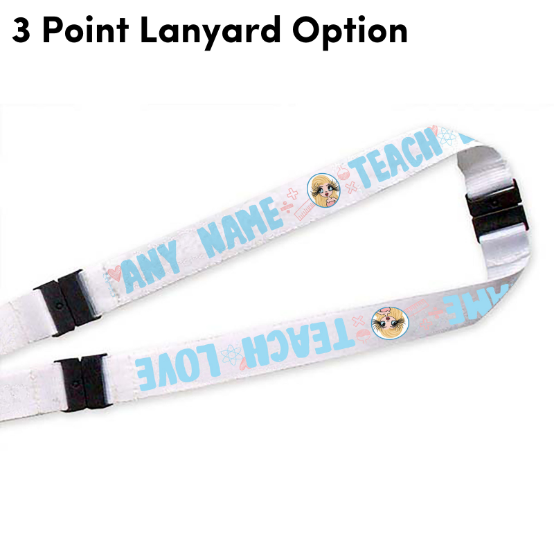 Claireabella Personalised Teach, Love, Inspire Lanyard With Safety Release
