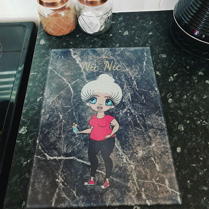 ClaireaBella Glass Chopping Board - Marble Effect