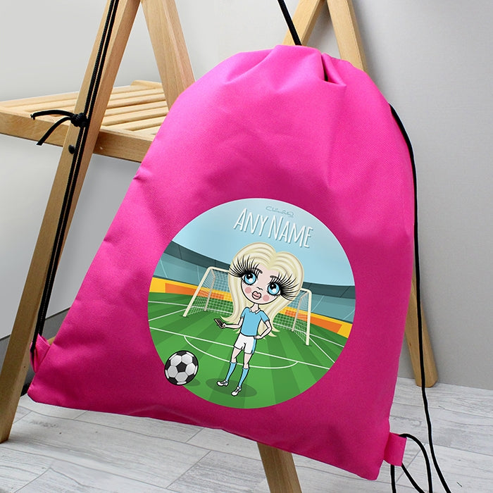 ClaireaBella Girls Football Drawstring Gym Bag - Image 1