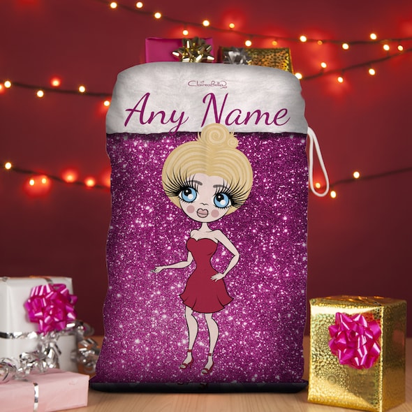 ClaireaBella Pink Glitter Christmas Sack - Image 1