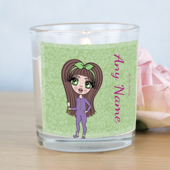 ClaireaBella Girls Green Floral Scented Candle - Image 1