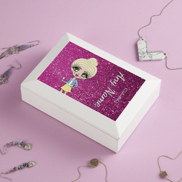 ClaireaBella Girls Pink Glitter Jewellery Box - Image 2
