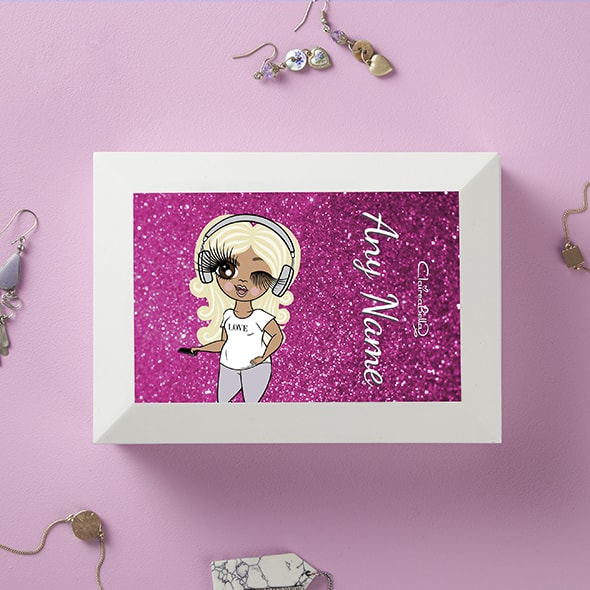 ClaireaBella Pink Glitter Jewellery Box - Image 1