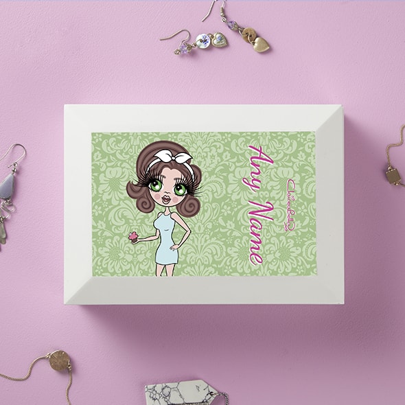 ClaireaBella Green Floral Jewellery Box - Image 1
