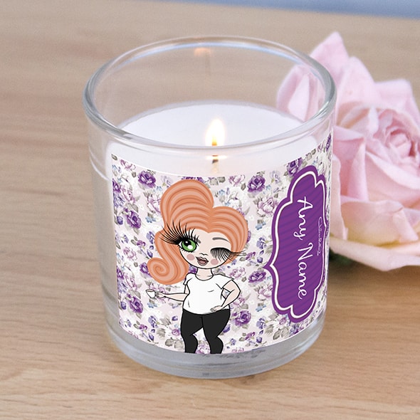 ClaireaBella Violet Rose Print Scented Candle - Image 2