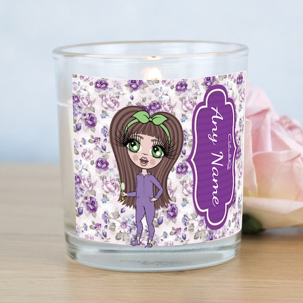 ClaireaBella Girls Violet Rose Print Scented Candle - Image 1