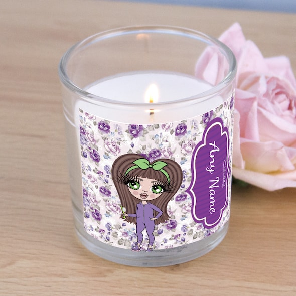 ClaireaBella Girls Violet Rose Print Scented Candle - Image 2