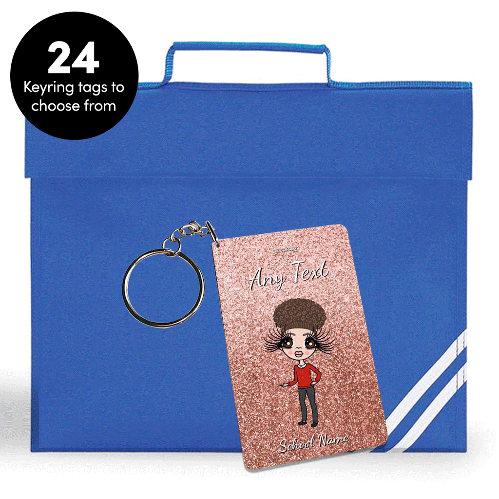 ClaireaBella Girls Personalised Keyring & Book Bag Bundle