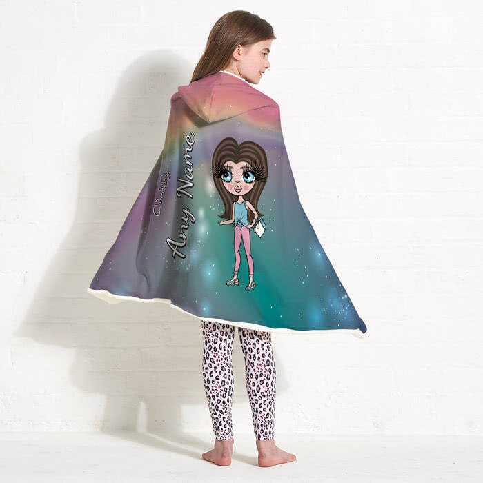 ClaireaBella Girls Unicorn Colours Hooded Blanket