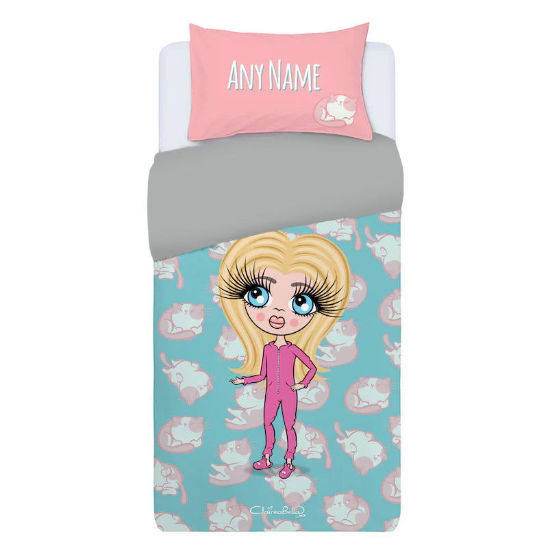 ClaireaBella Girls Personalised Cat Nap Bedding
