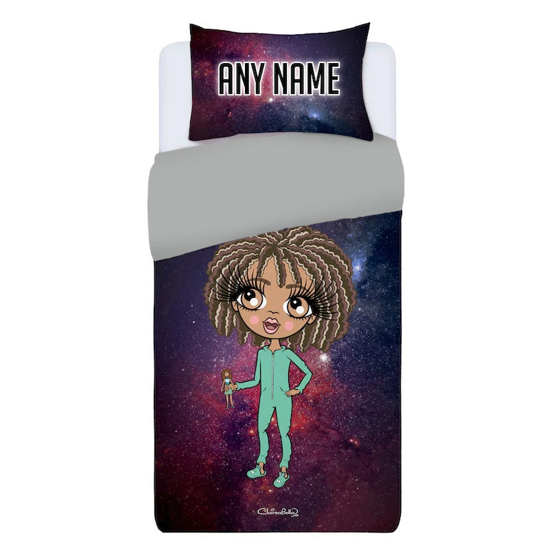 ClaireaBella Girls Personalised Galaxy Bedding