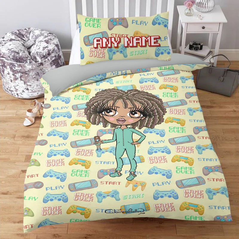 ClaireaBella Girls Personalised Gaming Print Bedding